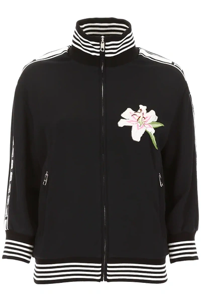 Shop Dolce & Gabbana Lily Patch Sweatshirt In Black