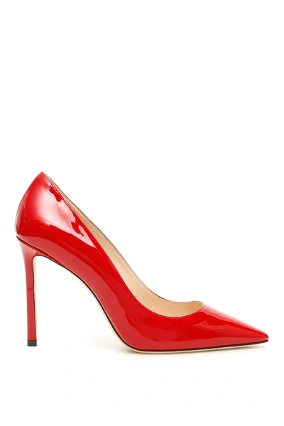 Shop Jimmy Choo Patent Romy 100 Pumps In Red