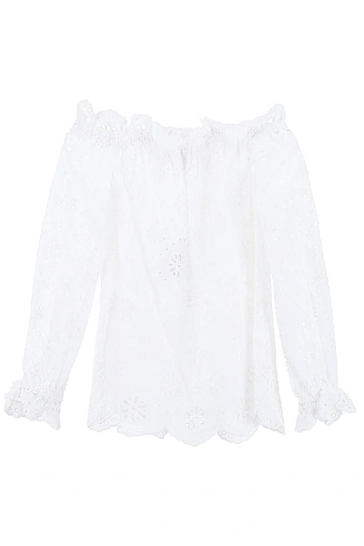 Shop Michael Michael Kors Sangallo Lace Blouse In White