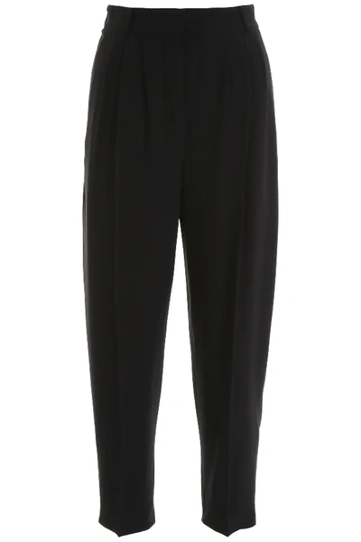 Shop Alexander Mcqueen Cropped Cady Trousers In Black