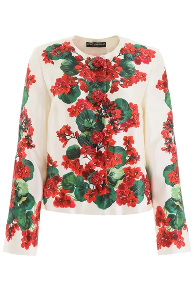 Shop Dolce & Gabbana Portofino Print Jacket In White,red,green