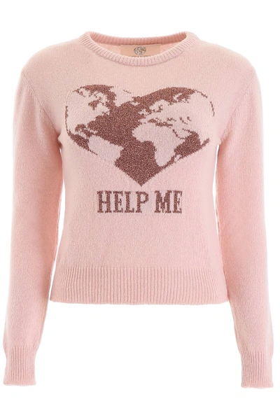 Shop Alberta Ferretti Help Me Pullover In Pink,metallic