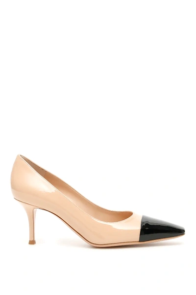 Shop Gianvito Rossi Bicolor Lucy Pumps In Beige,pink,black