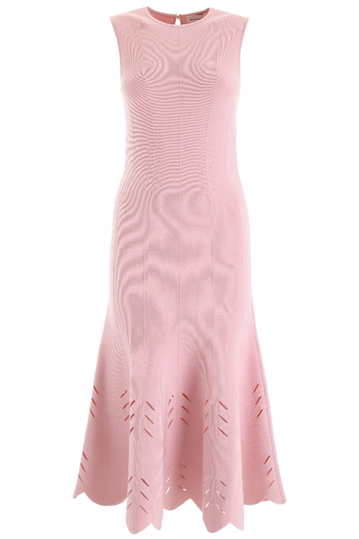 Shop Alexander Mcqueen Knit Midi Dress In Pink