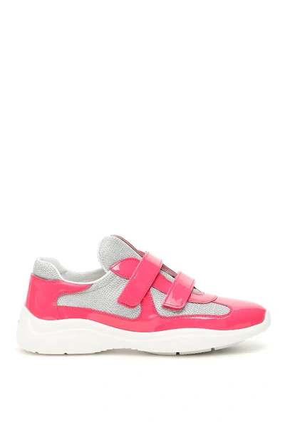 Shop Prada America's Cup Sneakers In Fuchsia,pink,silver
