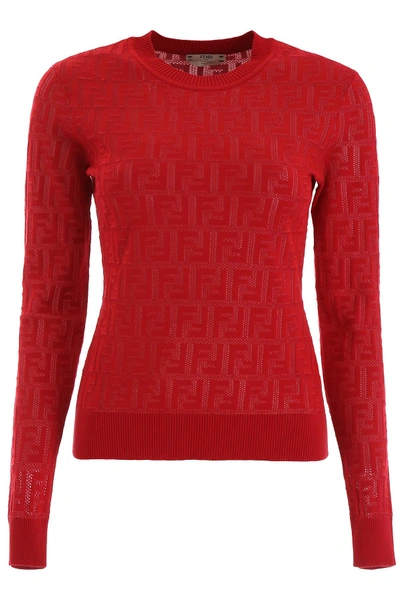 Shop Fendi Ff Pullover In Red