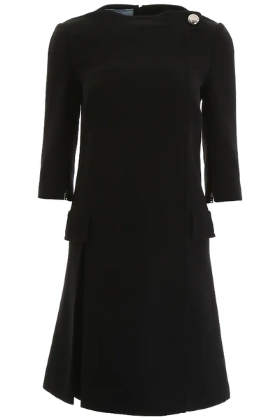 Shop Prada Cady Dress In Black