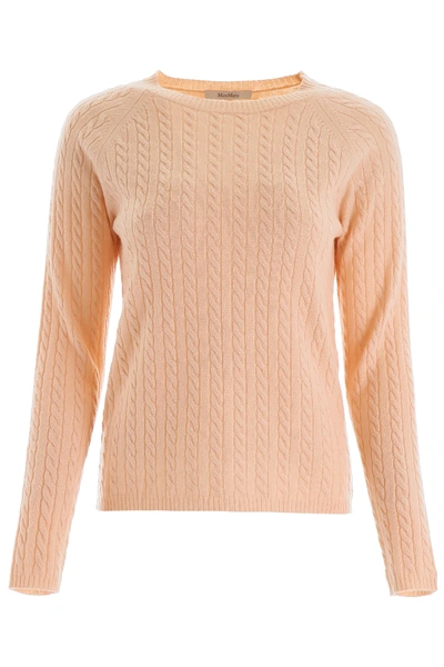 Shop Max Mara Cable-knit Pull In Beige
