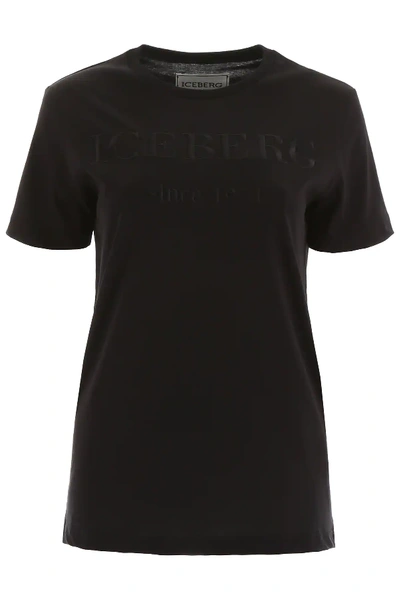 Shop Iceberg T-shirt With Logo Embroidery In Black