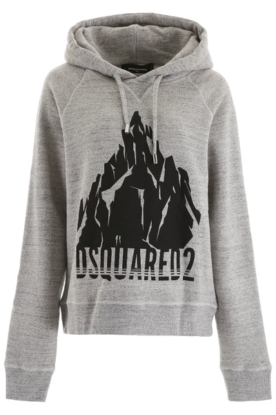 Shop Dsquared2 Mountains Hoodie In Grey,black