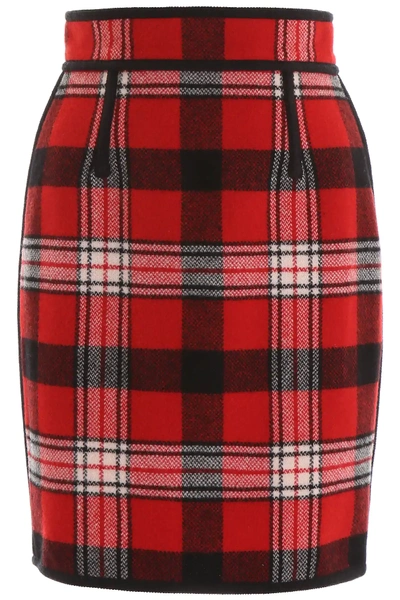 Shop Dsquared2 Tartan Mini Skirt In Red,black,white