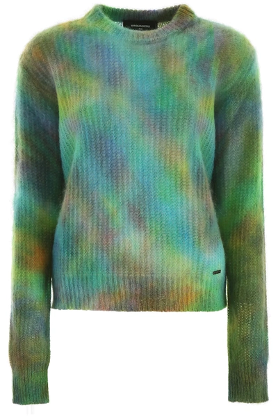 Shop Dsquared2 Tie Dye Pullover In Green,light Blue,yellow