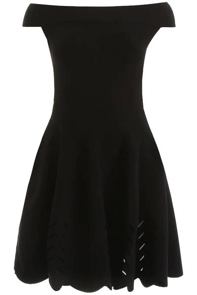 Shop Alexander Mcqueen Off-shoulder Dress In Black