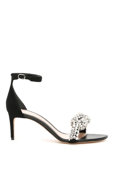 Shop Alexander Mcqueen Crystal Knot Sandals In Black
