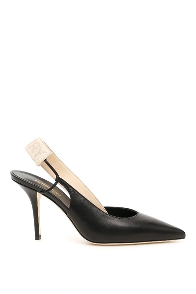 Shop Burberry Maria Slingbacks In Black,beige