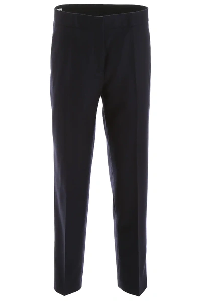 Shop Jil Sander Wool Trousers In Blue