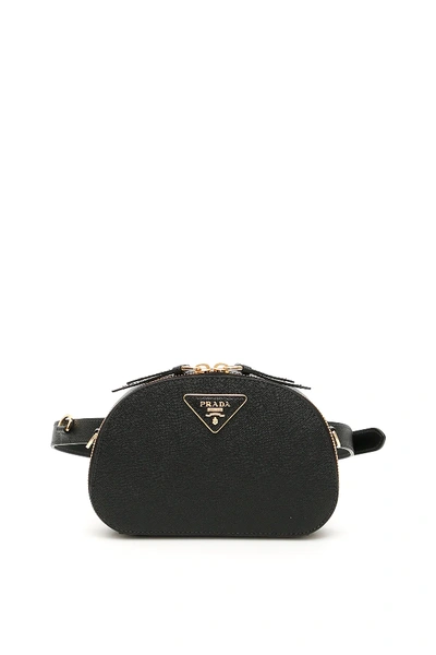 Shop Prada Odette Mini Belt Bag In Black