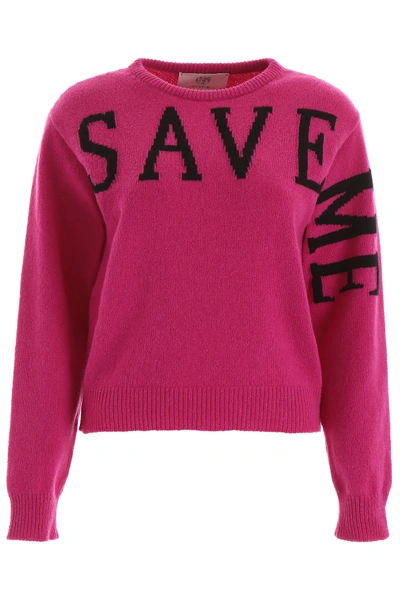 Shop Alberta Ferretti Save Me Pullover In Fuchsia,black