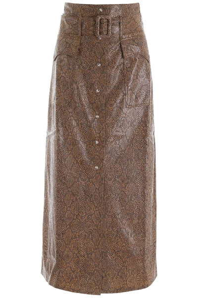 Shop Nanushka Aarohi Skirt In Brown,beige