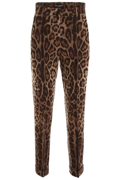 Shop Dolce & Gabbana Leopard-printed Trousers In Beige,brown,black