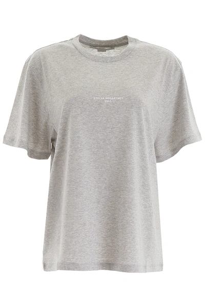 Shop Stella Mccartney Logo Print T-shirt In Grey