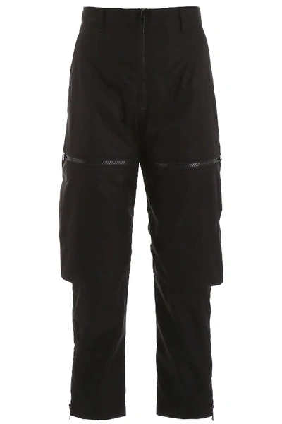 Shop Prada Nylon Trousers In Black