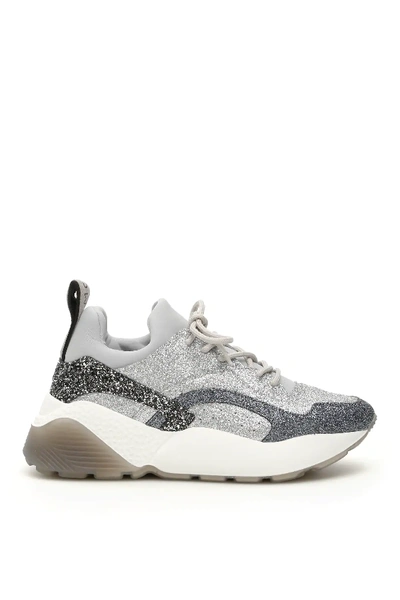 Shop Stella Mccartney Glitter Eclypse Sneakers In Grey,black