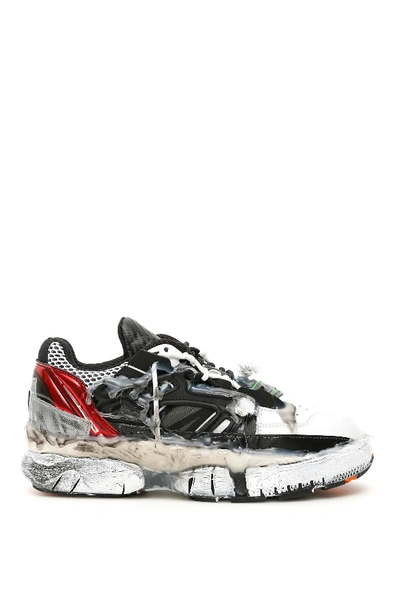 Shop Maison Margiela Fusion Sneakers In Black,red,white