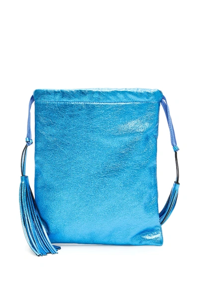 Shop Attico Laminated Nappa Mini Bag In Light Blue,blue