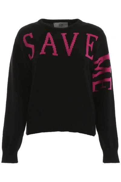 Shop Alberta Ferretti Save Me Pullover In Black,fuchsia