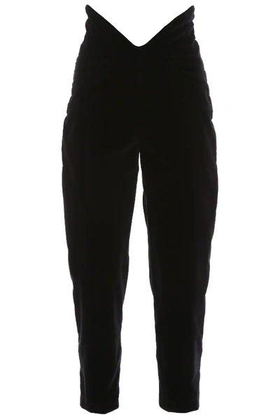 Shop Attico Velvet Trousers In Black