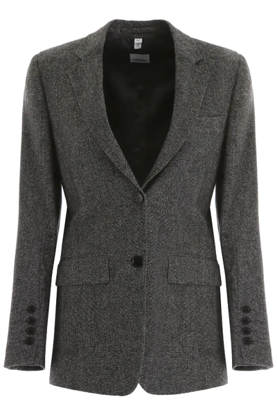 Shop Burberry Sidon Jacket In Black,grey