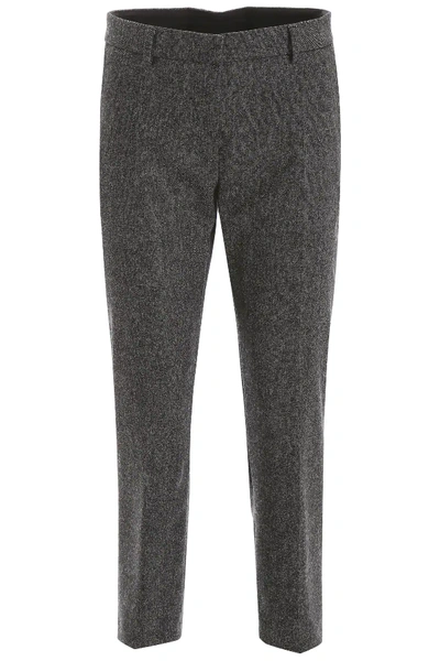 Shop Burberry Wiluna Trousers In Black,grey