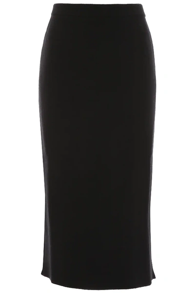 Shop Alessandra Rich Wool Skirt In Black