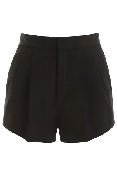 Shop Saint Laurent Wool Shorts In Black