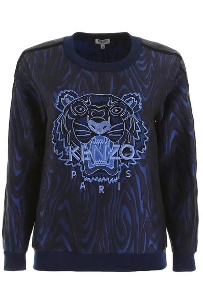 Shop Kenzo Jacquard Sweatshirt In Blue,black