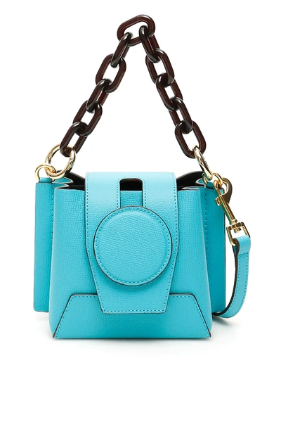 Shop Yuzefi Daria Mini Bucket Bag In Light Blue,green