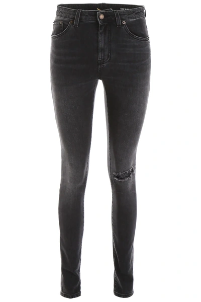 Shop Saint Laurent Five Pockets Jeans In Black