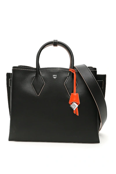 Shop Mcm Large Neo Milla Bag In Black,grey,beige