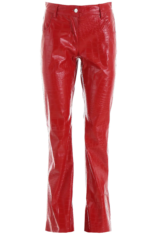 red faux leather trousers Cheaper Than Retail Price> Buy Clothing ...