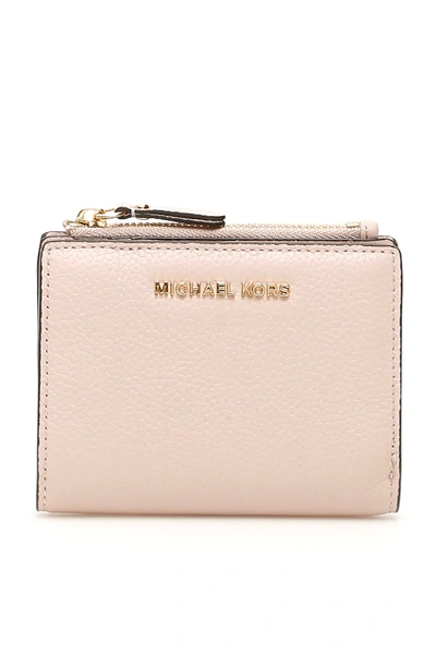 Shop Michael Michael Kors Jet Set Bi-fold Wallet In Pink