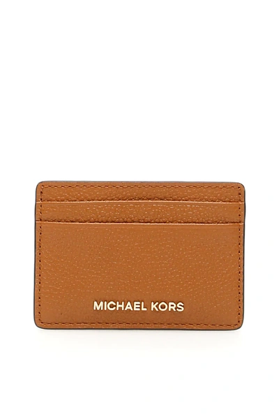 Shop Michael Michael Kors Jet Set Cardholder In Beige