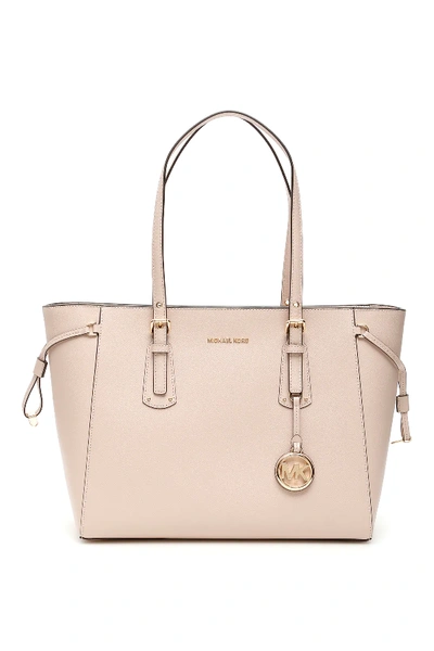 Shop Michael Michael Kors Voyager Leather Tote Bag In Pink