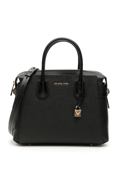 Shop Michael Michael Kors Mercer Bowling Bag In Black