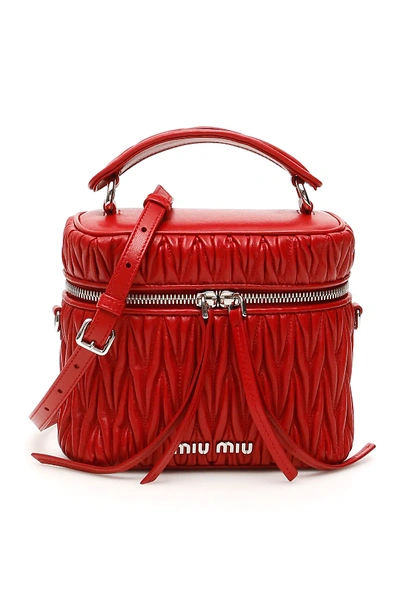 Shop Miu Miu Matelasse' Mini Bag In Red