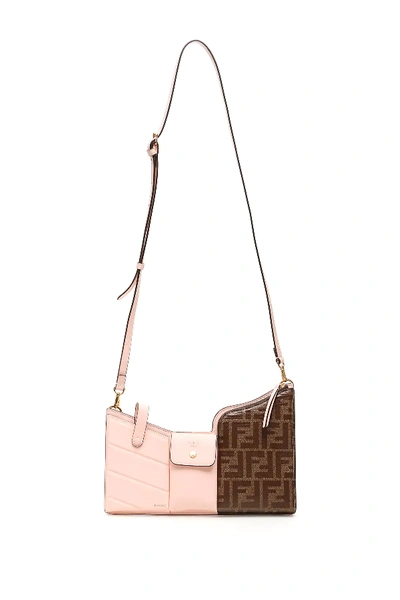 Shop Fendi 3 Pockets Mini Bag In Brown,pink