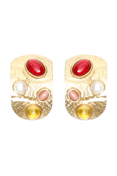 Shop Magda Butrym Amaranth Earrings In Metallic,gold