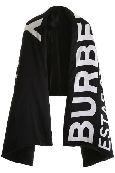 Shop Burberry Horseferry Padded Scarf In Black,white