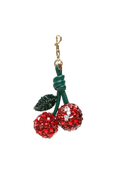 Shop Anya Hindmarch Crystal Cherries Charm In Red,green