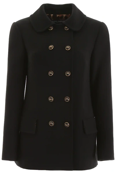 Shop Dolce & Gabbana Buttoned Coat In Black